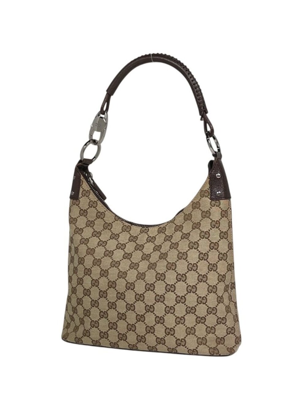 Gucci Shoulder Bag GG Pattern Canvas Beige Brown